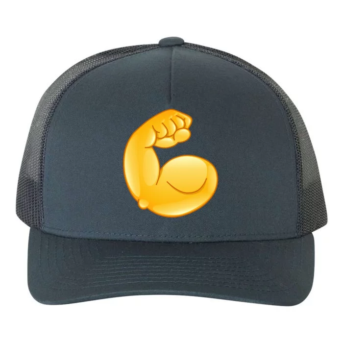 Muscle Strong Arm Flex Emoji Yupoong Adult 5-Panel Trucker Hat