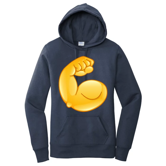 Muscle Strong Arm Flex Emoji Women's Pullover Hoodie