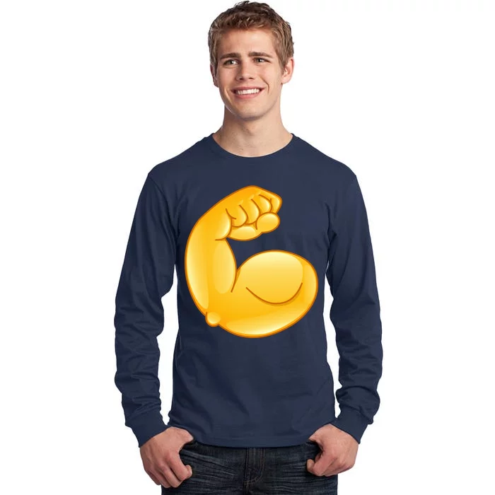 Muscle Strong Arm Flex Emoji Tall Long Sleeve T-Shirt