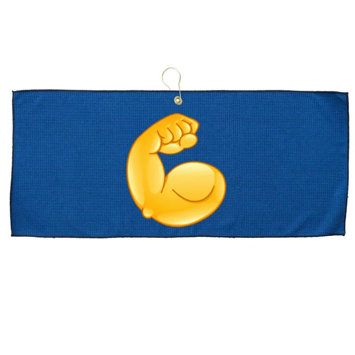 Muscle Strong Arm Flex Emoji Large Microfiber Waffle Golf Towel