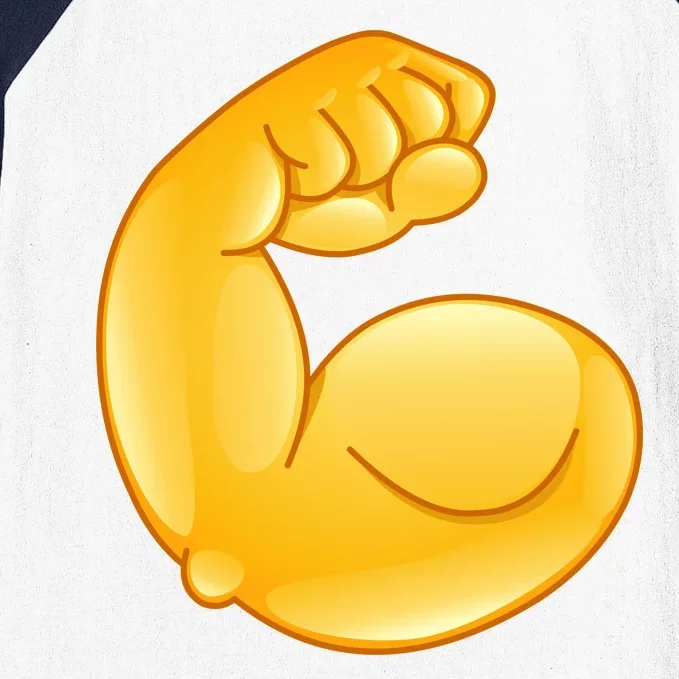 Muscle Strong Arm Flex Emoji Baseball Sleeve Shirt