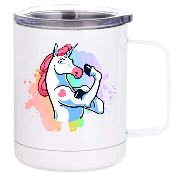 Muscle Unicorn Front & Back 12oz Stainless Steel Tumbler Cup