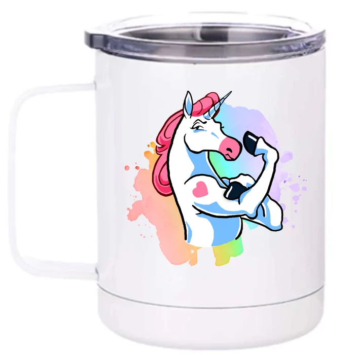 Muscle Unicorn Front & Back 12oz Stainless Steel Tumbler Cup