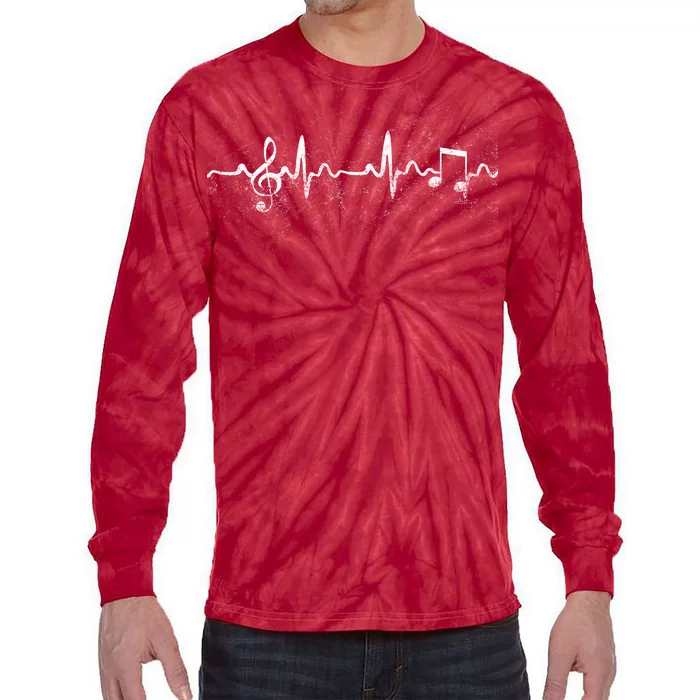 Music Heartbeat Pulse Tie-Dye Long Sleeve Shirt