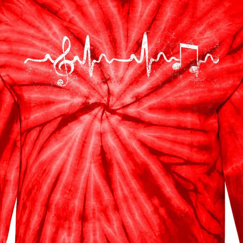 Music Heartbeat Pulse Tie-Dye Long Sleeve Shirt