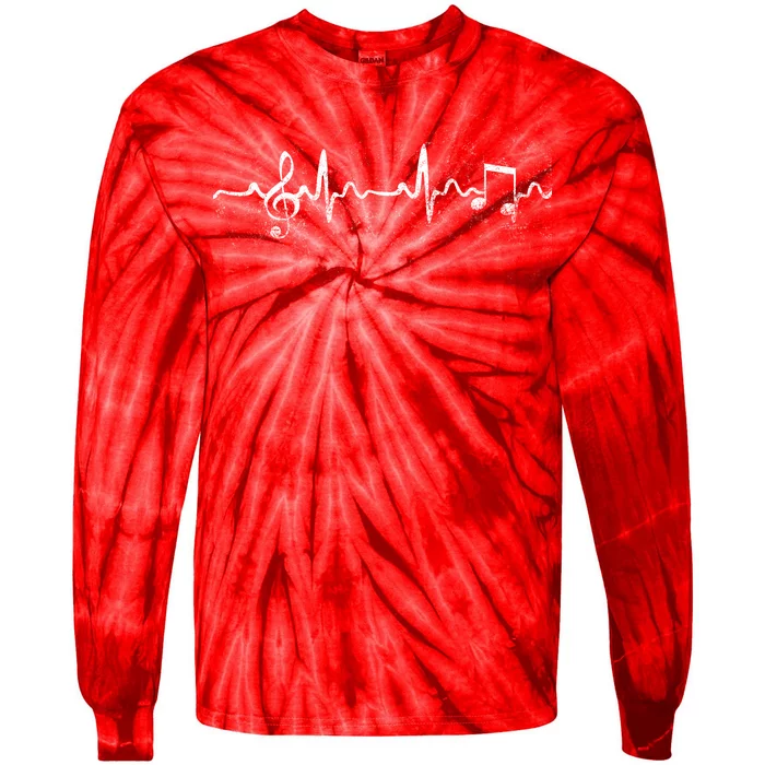 Music Heartbeat Pulse Tie-Dye Long Sleeve Shirt