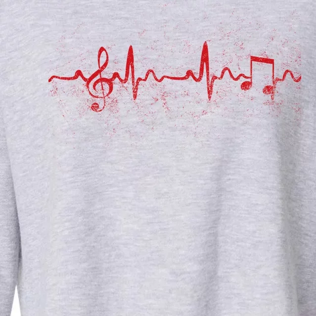 Music Heartbeat Pulse Cropped Pullover Crew