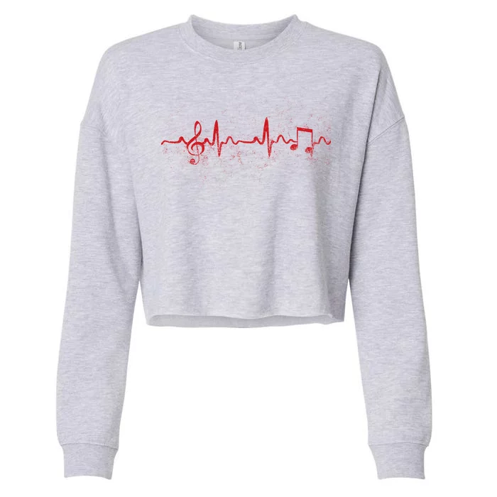 Music Heartbeat Pulse Cropped Pullover Crew