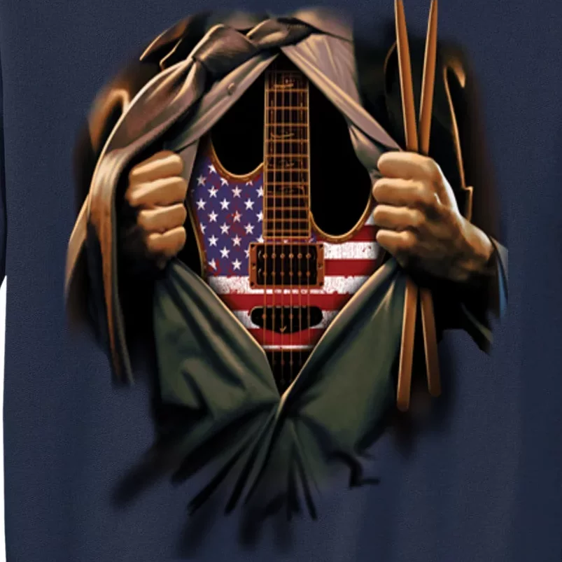 Music In Me American Guitar Tall Sweatshirt