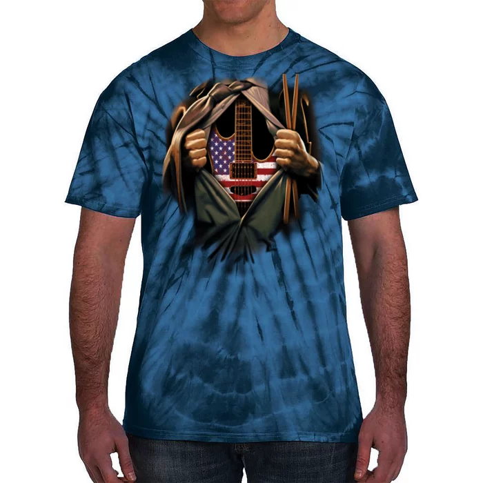 Music In Me American Guitar Tie-Dye T-Shirt