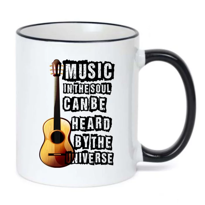 Music In The Soul Can Be Heard By The Universe Guitar Black Color Changing Mug