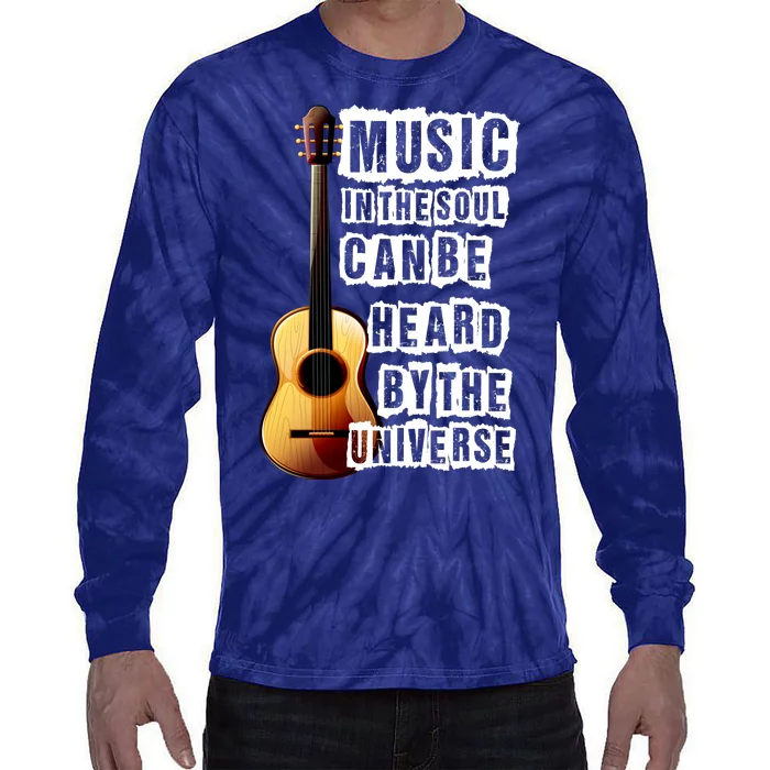 Music In The Soul Can Be Heard By The Universe Guitar Tie-Dye Long Sleeve Shirt