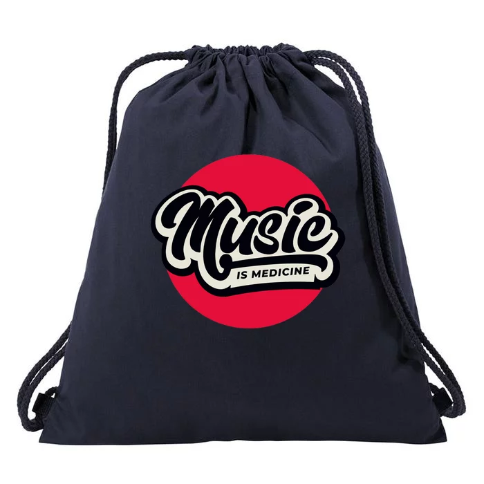 Music is Medicine Drawstring Bag