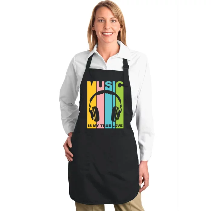 Music Is My True Love Full-Length Apron With Pocket