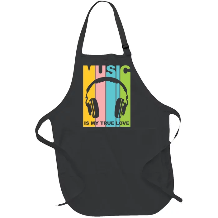 Music Is My True Love Full-Length Apron With Pocket