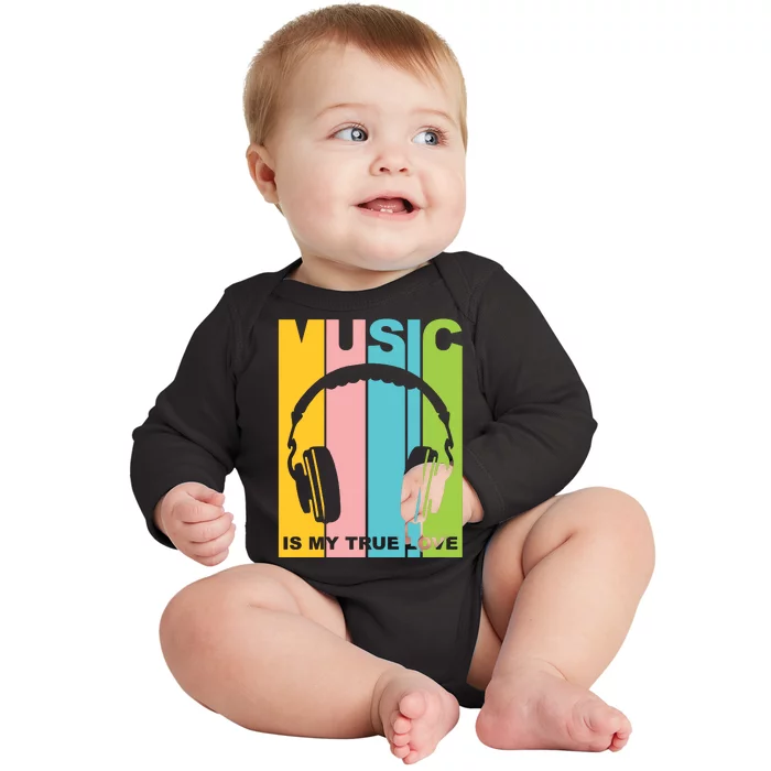 Music Is My True Love Baby Long Sleeve Bodysuit