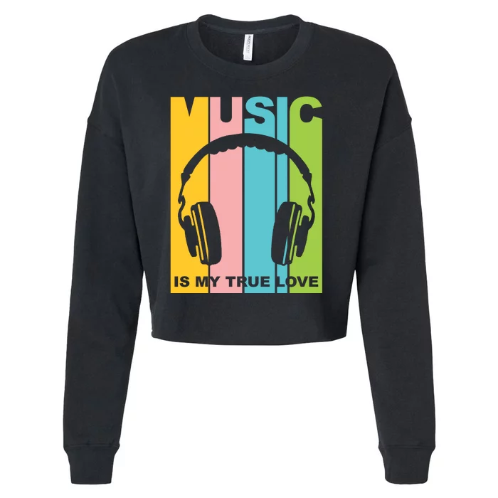 Music Is My True Love Cropped Pullover Crew