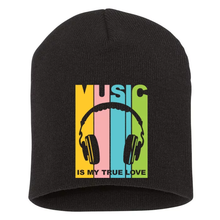 Music Is My True Love Short Acrylic Beanie