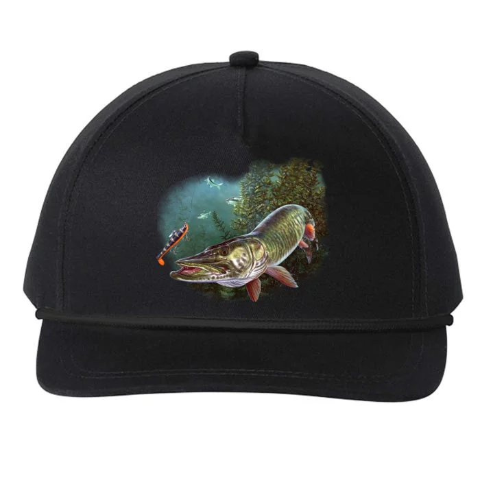 Musky Chase Fishing Snapback Five-Panel Rope Hat