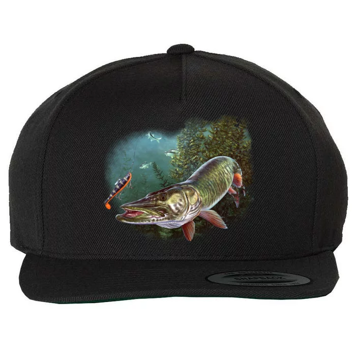 Musky Chase Fishing Wool Snapback Cap