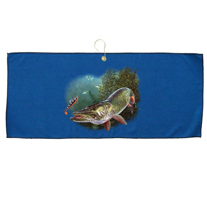 Musky Chase Fishing Large Microfiber Waffle Golf Towel