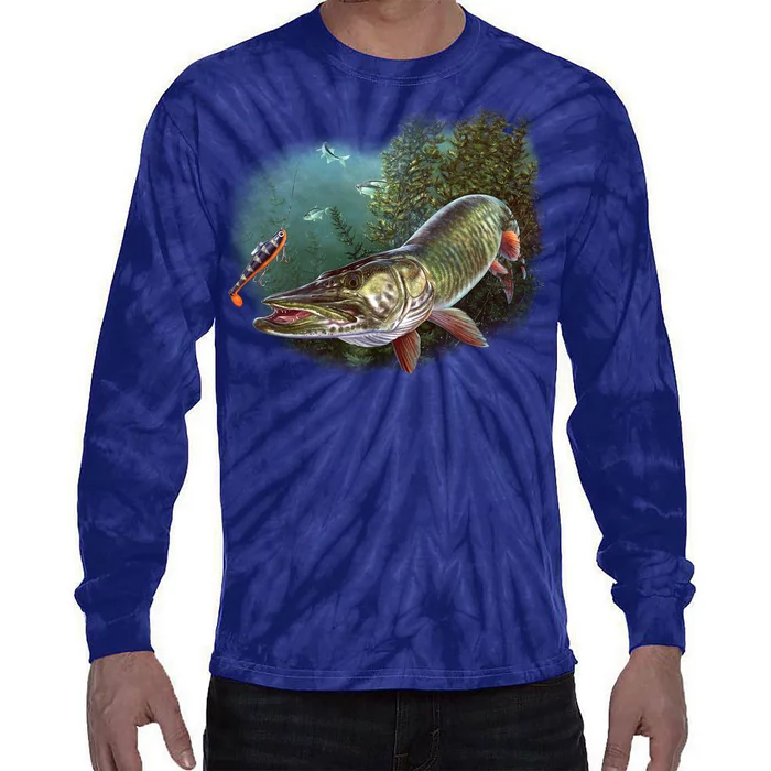 Musky Chase Fishing Tie-Dye Long Sleeve Shirt