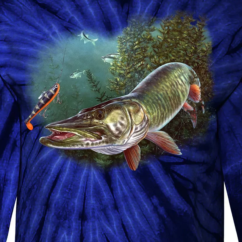 Musky Chase Fishing Tie-Dye Long Sleeve Shirt