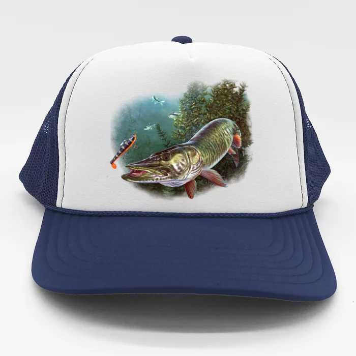 Musky Chase Fishing Trucker Hat