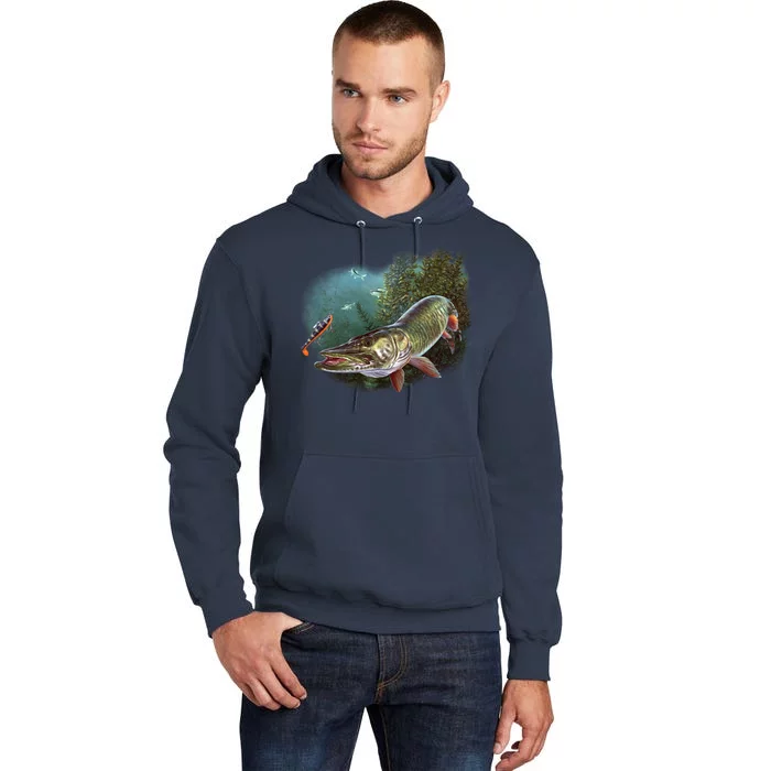 Musky Chase Fishing Tall Hoodie