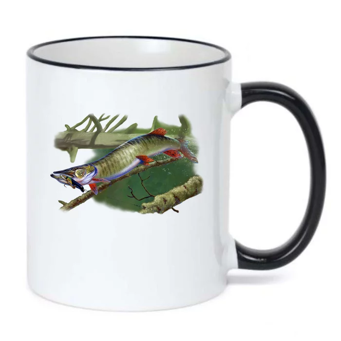 Musky Escape Route Fishing Black Color Changing Mug