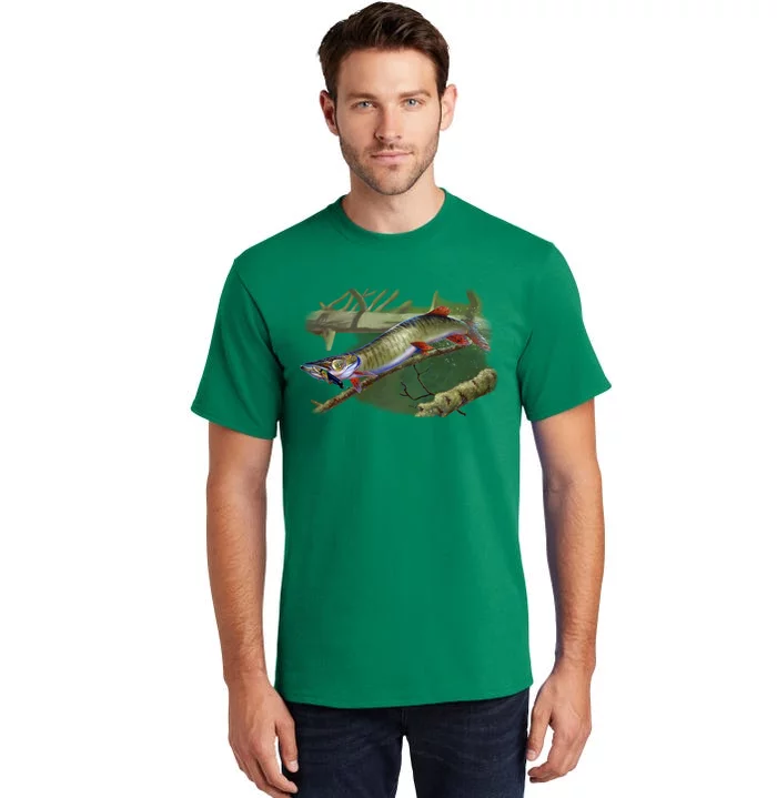 Musky Escape Route Fishing Tall T-Shirt