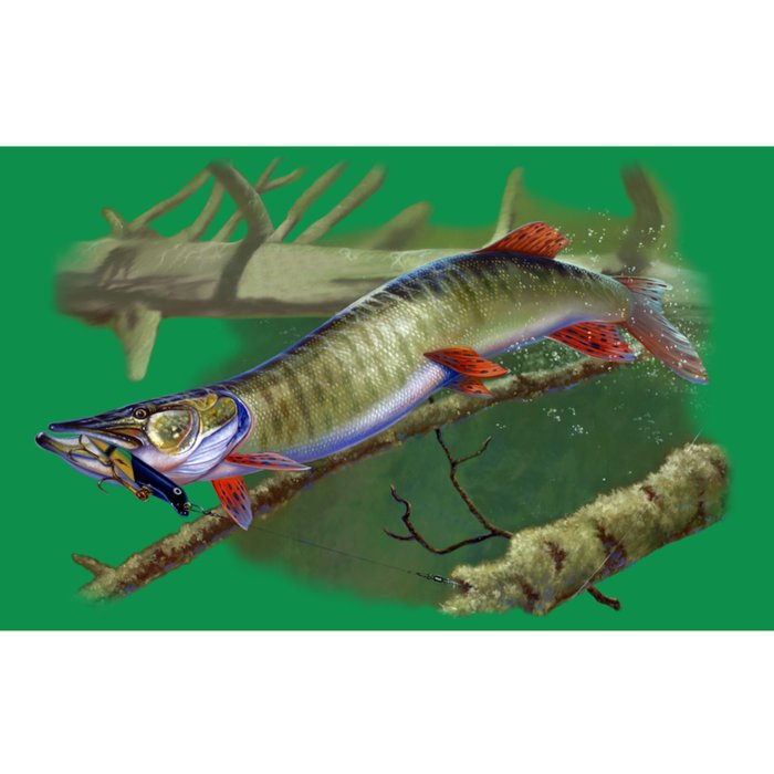 Musky Escape Route Fishing Bumper Sticker