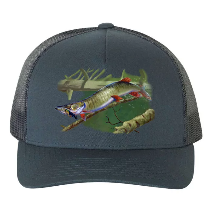 Musky Escape Route Fishing Yupoong Adult 5-Panel Trucker Hat