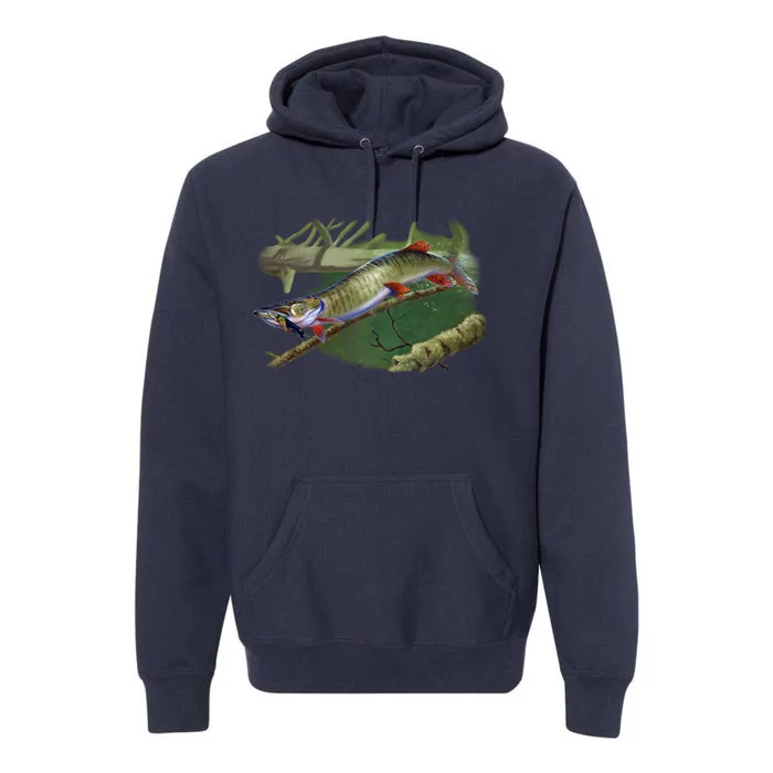 Musky Escape Route Fishing Premium Hoodie