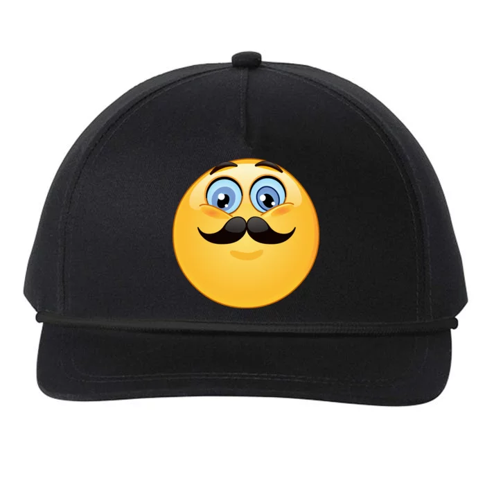 Mustache Emoji Smiley Face Snapback Five-Panel Rope Hat