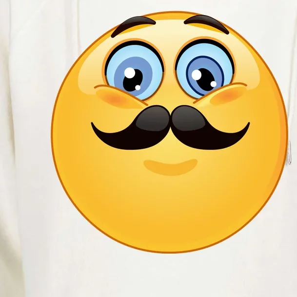 Mustache Emoji Smiley Face Womens Funnel Neck Pullover Hood