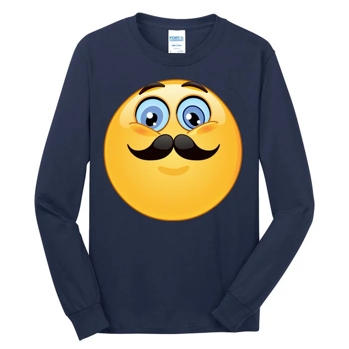 Mustache Emoji Smiley Face Tall Long Sleeve T-Shirt