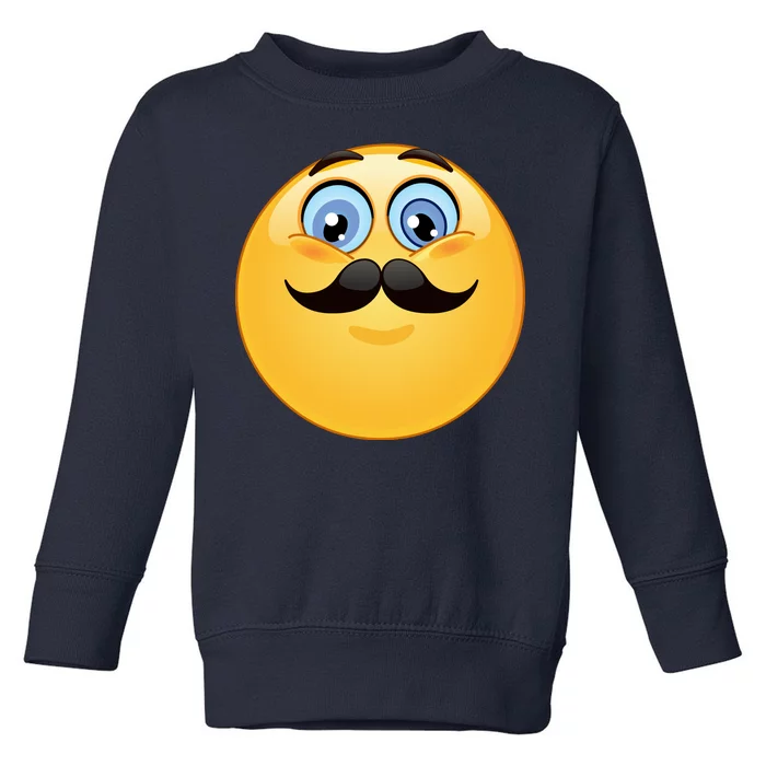 Mustache Emoji Smiley Face Toddler Sweatshirt