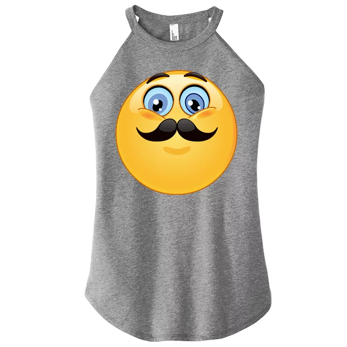 Mustache Emoji Smiley Face Women’s Perfect Tri Rocker Tank