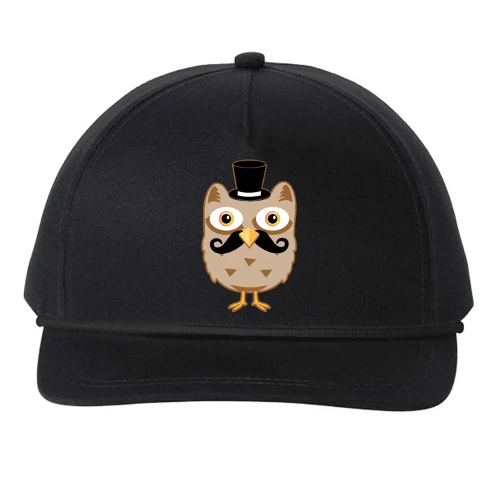 Mustache Owl With Hat Snapback Five-Panel Rope Hat