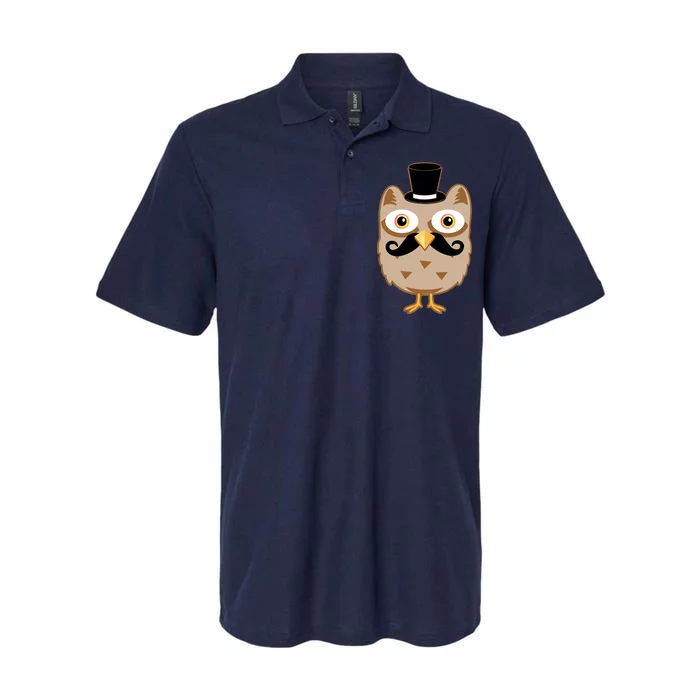 Mustache Owl With Hat Softstyle Adult Sport Polo