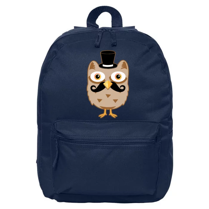 Mustache Owl With Hat 16 in Basic Backpack