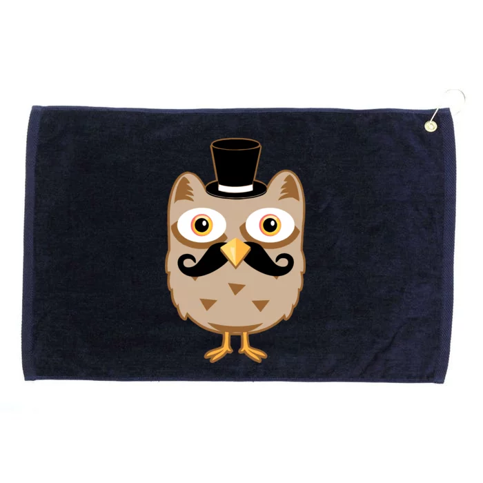 Mustache Owl With Hat Grommeted Golf Towel