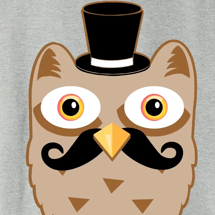 Mustache Owl With Hat Women's Crop Top Tee