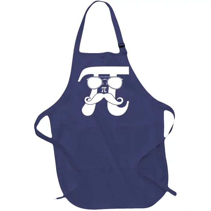 Mustache Pi Face Full-Length Apron With Pocket