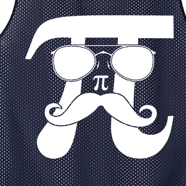 Mustache Pi Face Mesh Reversible Basketball Jersey Tank