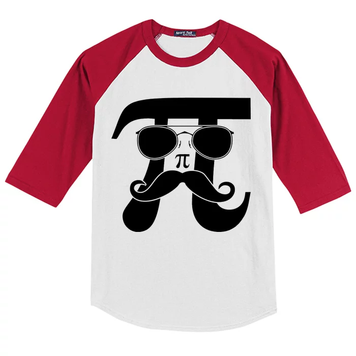 Mustache Pi Face Kids Colorblock Raglan Jersey