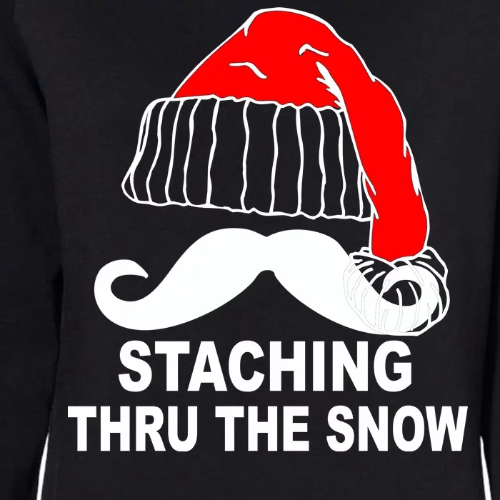 Mustache Thru The Snow Womens California Wash Sweatshirt