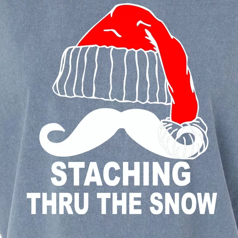 Mustache Thru The Snow Garment-Dyed Women's Muscle Tee