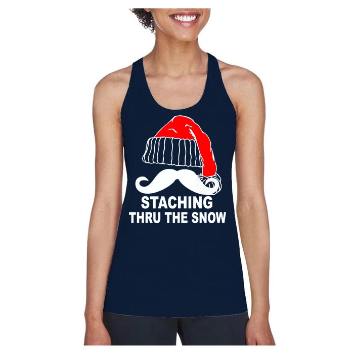 Mustache Thru The Snow Women's Racerback Tank